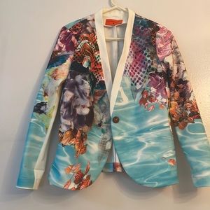 Clover Canyon Blazer Jacket Coat Size S, Printed Blazer